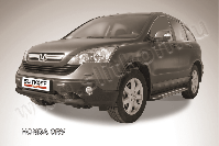 Защита переднего бампера d76+d57 двойная черная Honda CR-V (2006-2009) , Slitkoff, арт. HCRV001B