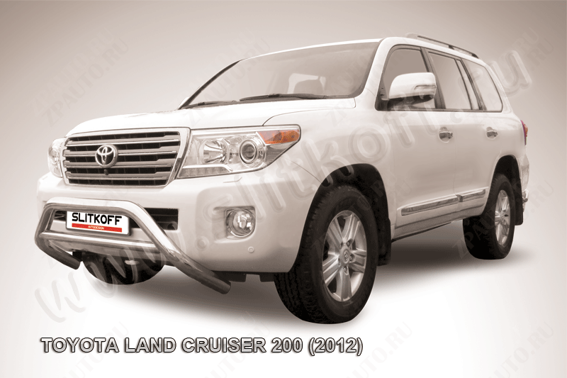 Кенгурятник d76 низкий широкий с перемычкой Toyota Land Cruiser 200 (2012-2015) , Slitkoff, арт. TLC2-12-008