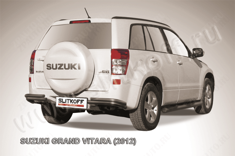 Уголки d57+d42 двойные черные Suzuki Grand Vitara (2012-2015) , Slitkoff, арт. SGV12008B