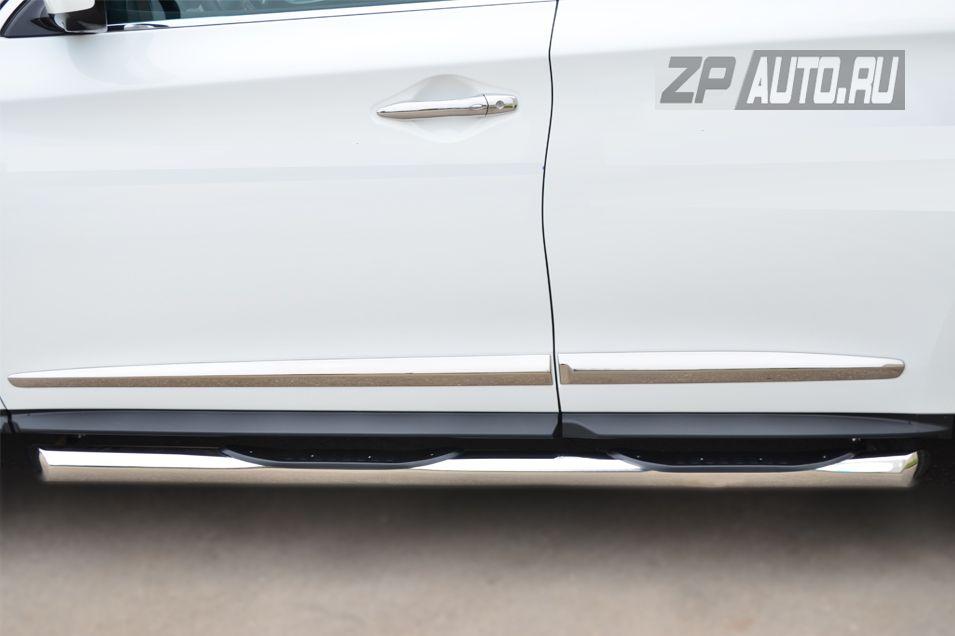 Пороги труба d76 с накладками вариант 1 для Infiniti JX35, Slitkoff JXT-0014621