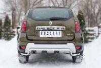 Защита заднего бампера d42 волна длинная на Renault Duster 2015, Руссталь RDZ-002187