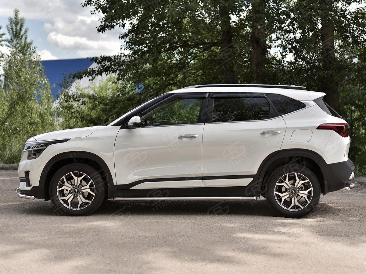 Пороги труба d42 секции (вариант 1) KSLT-0034181 для автомобиля Kia Seltos 2019-, Slitkoff