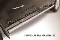 Защита порогов d76 труба Chevrolet Trailblazer (2012-2016) Black Edition, Slitkoff, арт. CHTB12-008BE