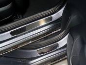 Накладки на пороги (лист зеркальный) 4шт для автомобиля Kia Rio X 2020 TCC Тюнинг арт. KIARIOX20-05