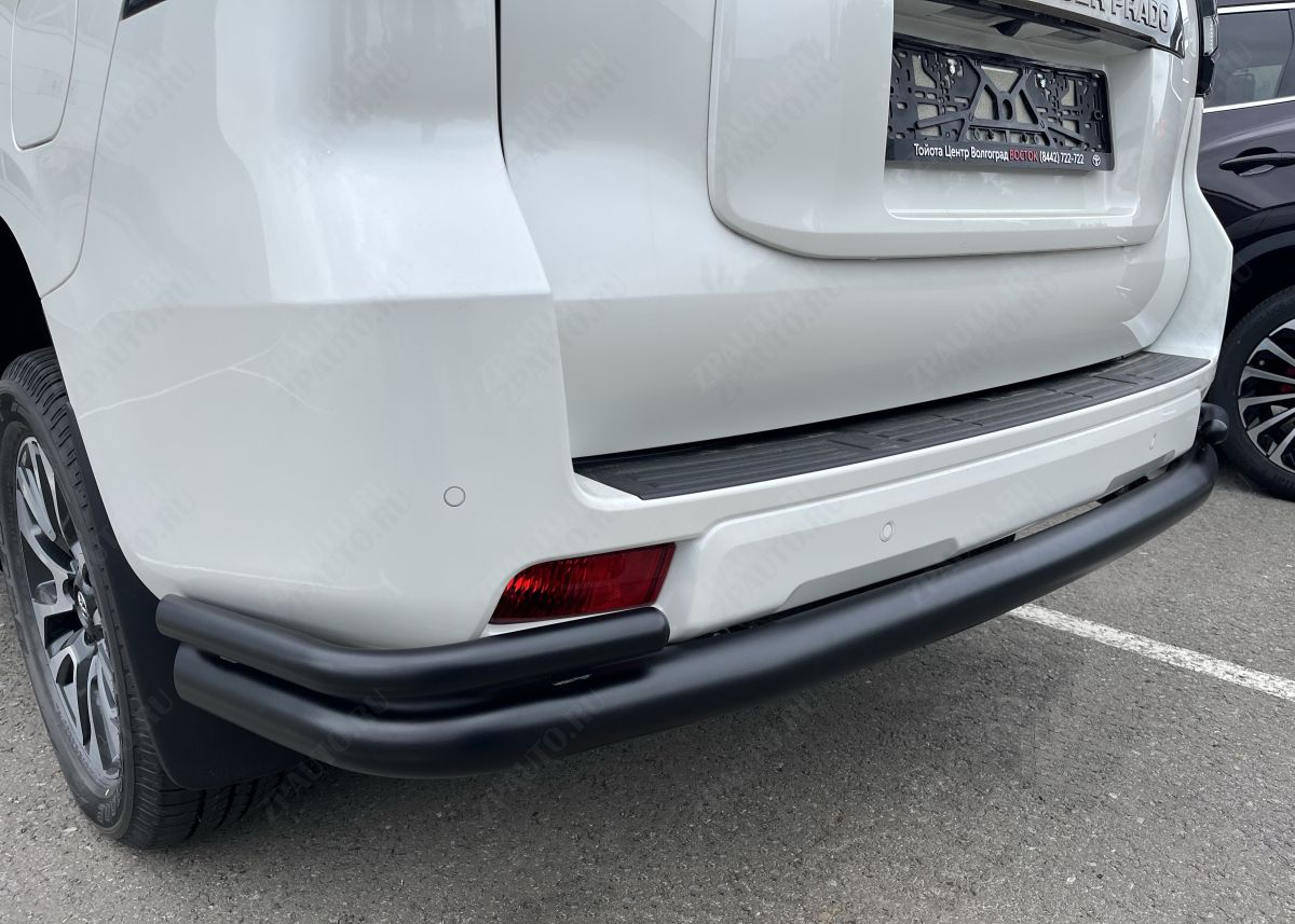 Защита заднего бампера угловая большая с покрытием «раптор» для автомобиля Toyota Land Cruiser Prado 150  Style  2019 арт. TLCPS150.19.21-3