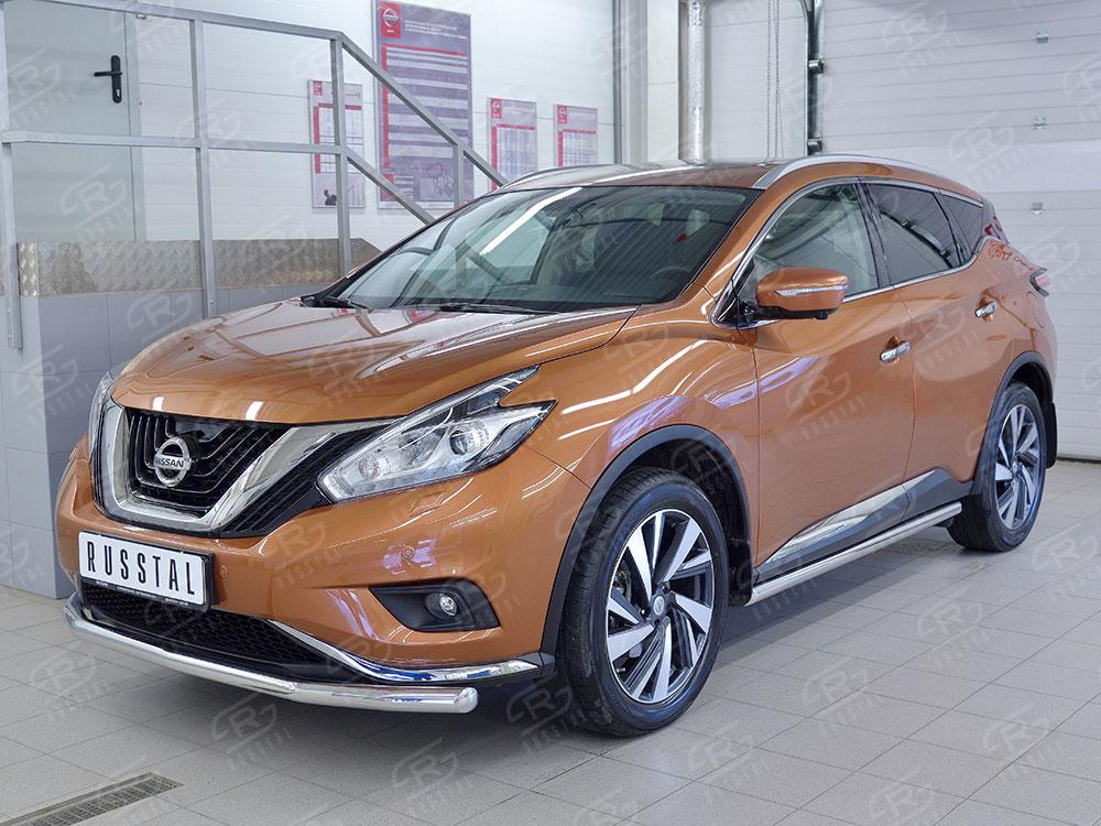 Защита переднего бампера d57 для Nissan Murano 2016, Slitkoff NMUZ-002401