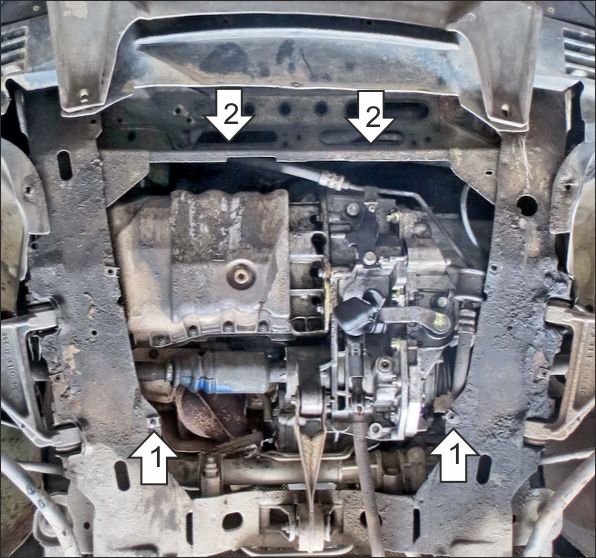 Защита стальная Мотодор (Двигатель, Коробка переключения передач), 2 мм,  Renault Scénic I   1999-2003 арт. 71707