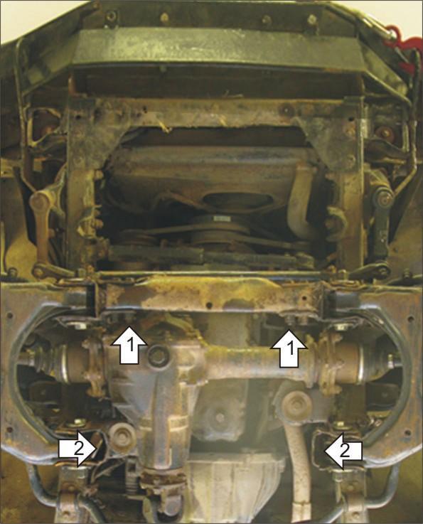 Защита стальная Мотодор (Двигатель, Передний дифференциал), 3 мм, Сталь для Great Wall Deer G3 2004-2010 арт. 13101