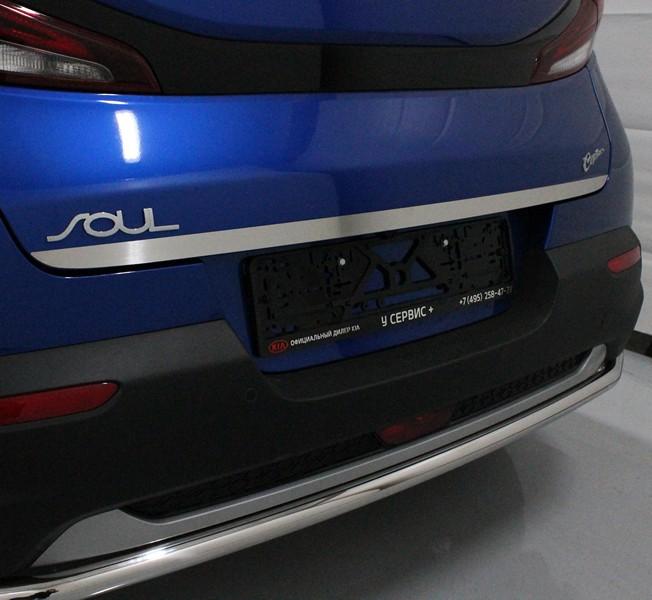 Накладка на заднюю дверь (лист шлифованный) для автомобиля Kia Soul 2019- TCC Тюнинг арт. KIASOUL19-07