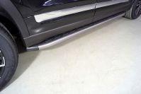 Пороги алюминиевые с пластиковой накладкой (карбон серые) 1820 мм для автомобиля Chery Tiggo 8 pro 2021 TCC Тюнинг арт. CHERTIG8P21-25GR