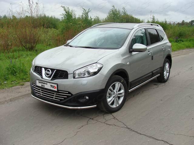 Защита передняя нижняя 42,4 мм для автомобиля Nissan Qashqai+2 2010-2013, TCC Тюнинг NISQASH210-01