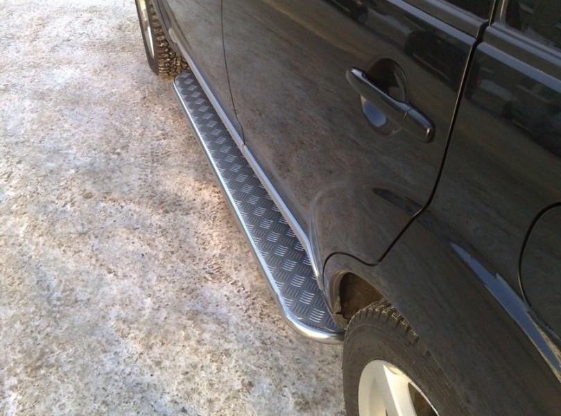 Пороги труба d42 с листом для Peugeot 4007, Slitkoff P4L-000304