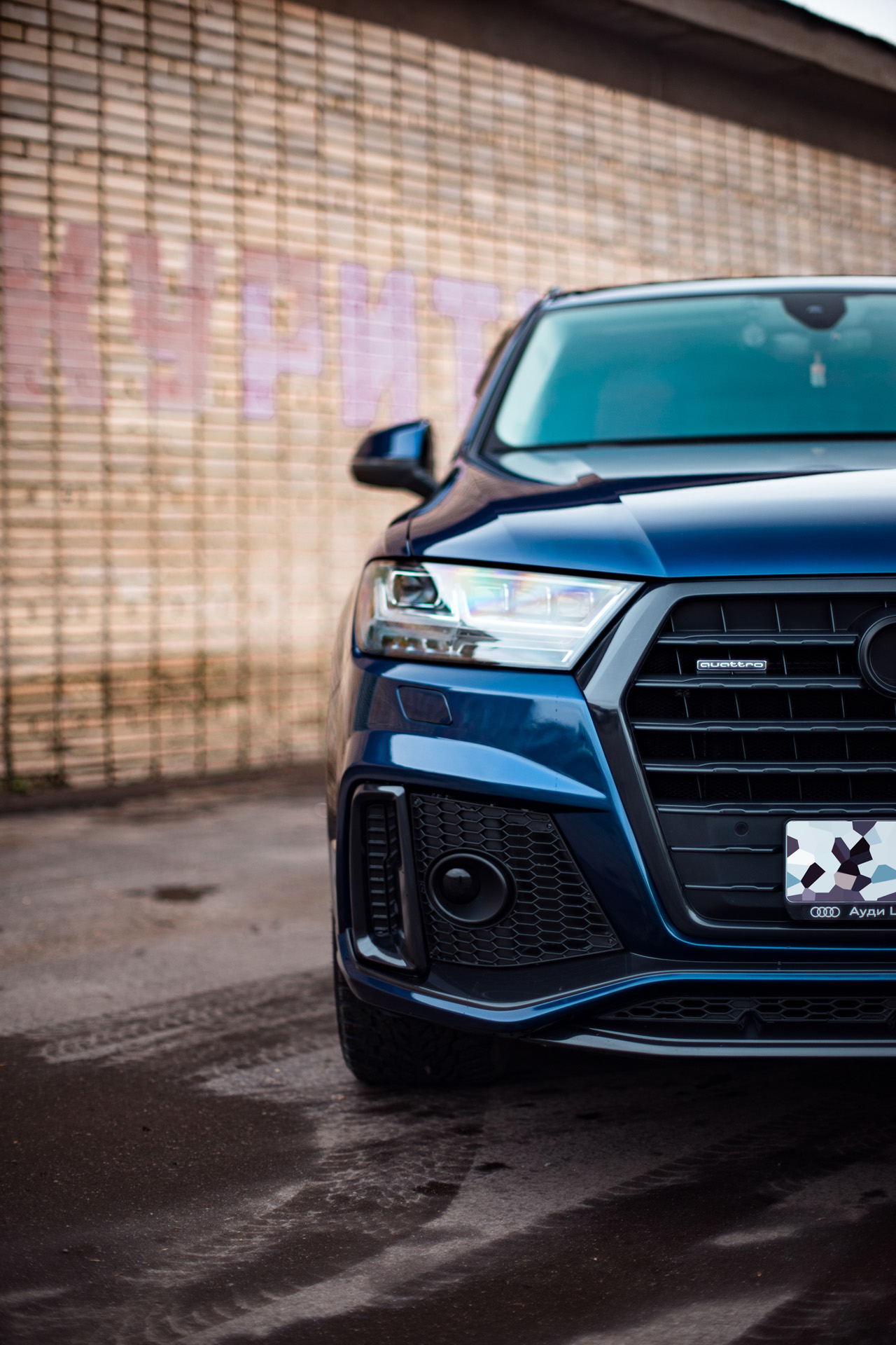 Облицовка переднего бампера в сборе для Audi Q7 S-line 2015-2020, MTR, арт. MTR-4M-150112