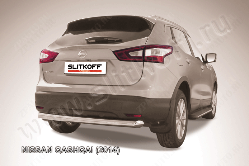 Защита заднего бампера d76 Nissan Qashqai (2013-2019) , Slitkoff, арт. NIQ14-007