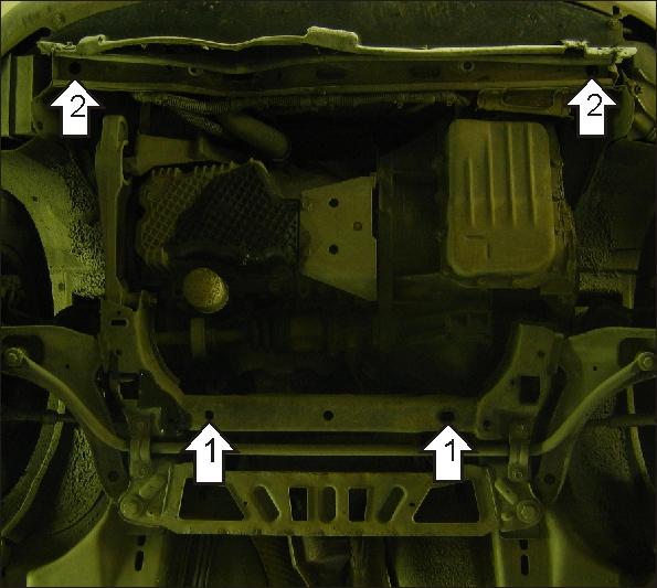 Защита стальная Мотодор (Двигатель, Коробка переключения передач), 2 мм, Сталь для Dodge Neon 1999-2003 арт. 02903