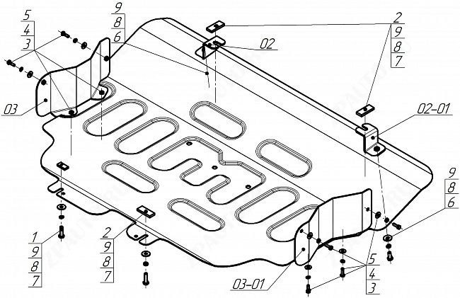 Защита стальная Мотодор (Двигатель, Коробка переключения передач), 2 мм,  для Jetour X70 Plus  2023- арт. 79012