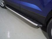 Пороги алюминиевые с пластиковой накладкой 1720 мм для автомобиля Skoda Karoq 2020- TCC Тюнинг арт. SKOKAR20-27AL