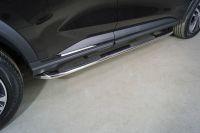 Пороги овальные гнутые с накладкой 75х42 мм для автомобиля HAVAL F7X (2.0L 4WD) 2022-,TCC Тюнинг ,арт. HAVF7X22-15