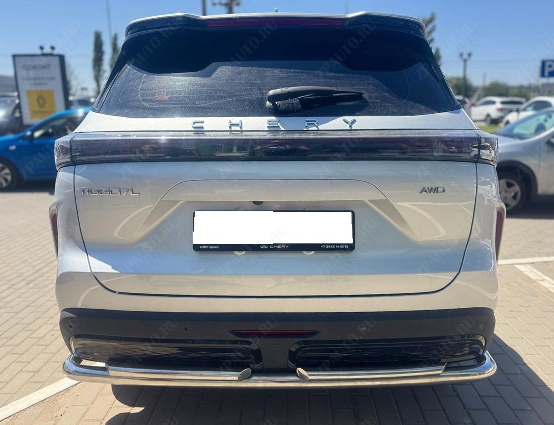 Защита заднего бампера угловая большая двойная для автомобиля CHERY Tiggo 7L 2025 арт. CTG.7L.25.22