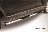 Защита порогов d76 с проступями Mazda CX-9 (2006-2012) Black Edition, Slitkoff, арт. MZCX9005BE