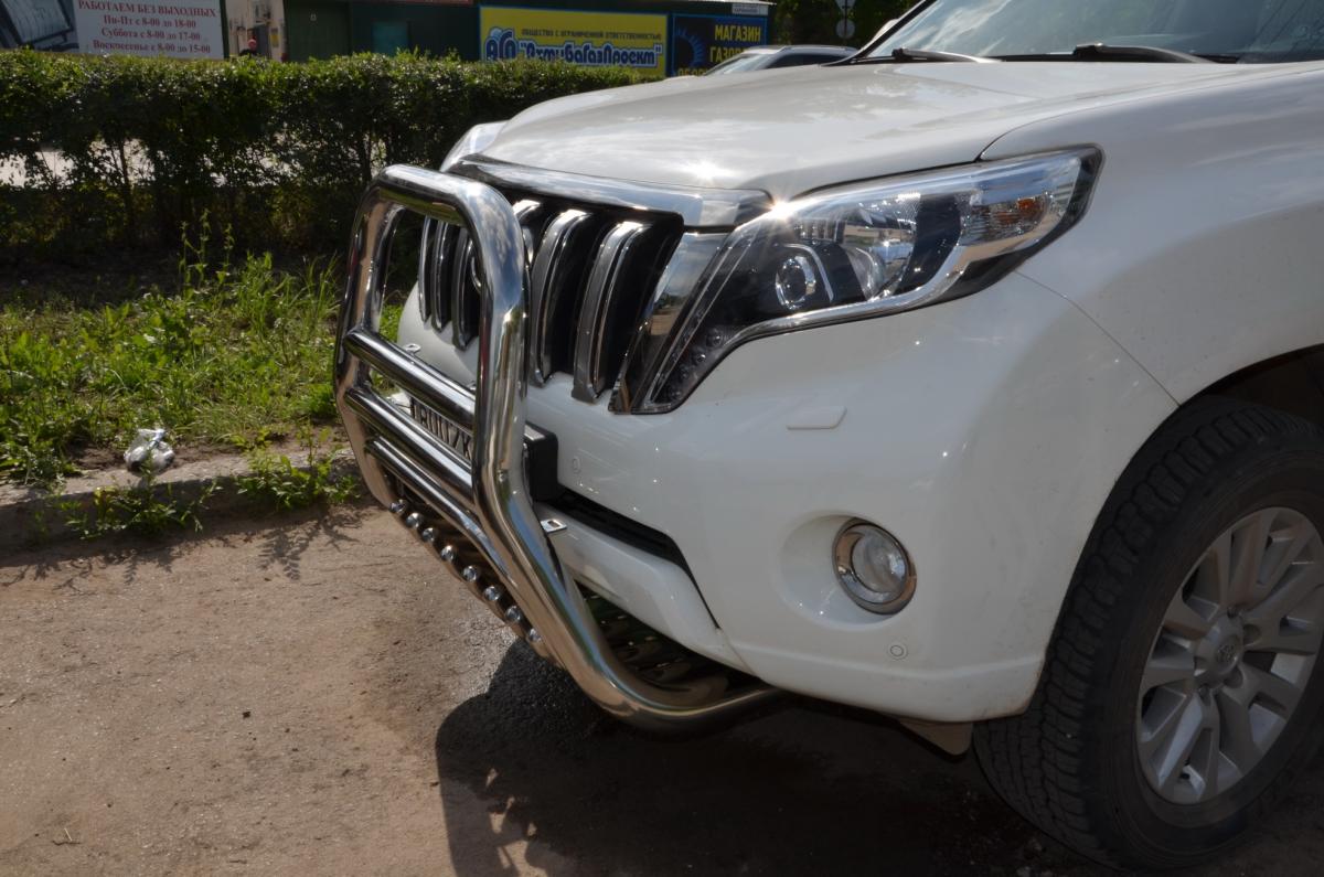 Защита переднего бампера скоба высок+ акула для автомобиля TOYOTA Land Cruiser Prado 150    2014, Россия TLCP150.14.08