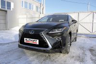 Защита переднего бампера d57 черная Lexus RX-350 (2015-2019) , Slitkoff, арт. LRX15-002B