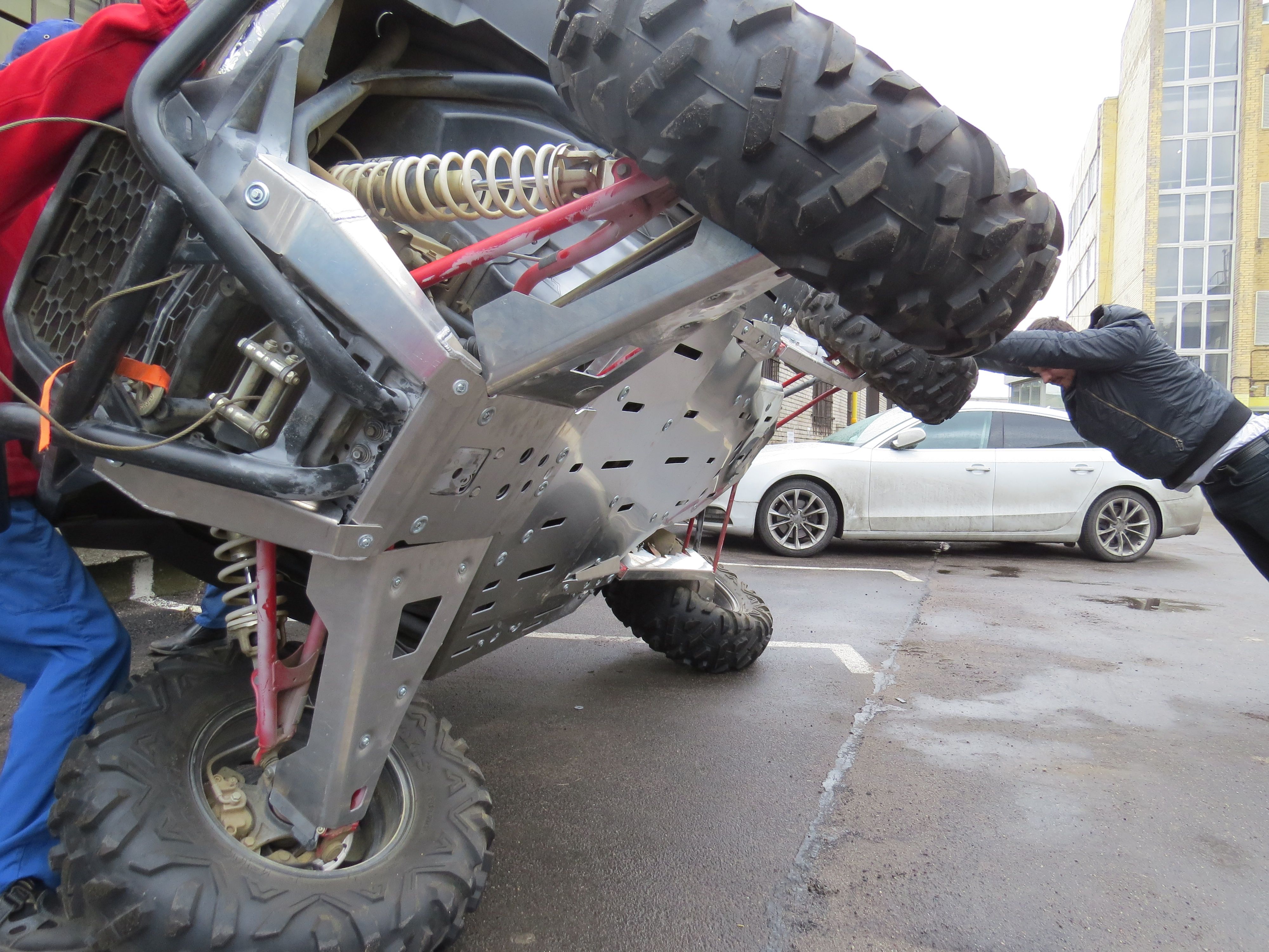 Защита передних рычагов для POLARIS RZR XP Turbo 2016-18, алюминий 4 мм, STORM, арт. 3121