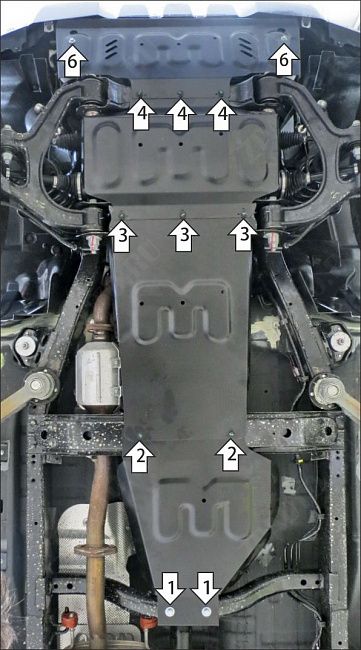 Защита АвтоСтандарт (Радиатор, Двигатель, Коробка переключения передач, Раздаточная коробка), 1,5 мм,  для BAIC BJ40  2019- арт. 58503