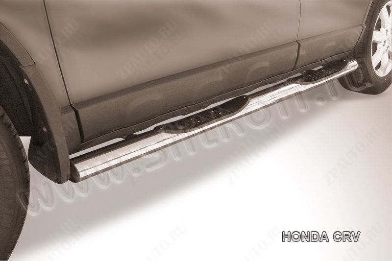 Защита порогов d76 с проступями Honda CR-V (2006-2009) , Slitkoff, арт. HCRV005