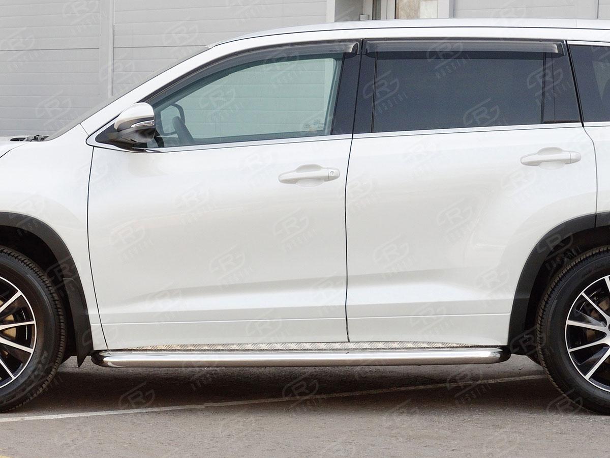 Пороги труба d57 с листом вариант 2 на Toyota Highlander 2016, Slitkoff THRL-0026222