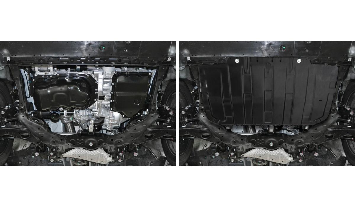 Защита картера и КПП AutoMax для Mazda 3 BM 2013-2018, сталь 1.4 мм, с крепежом, AM.3825.1