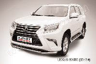 Защита переднего бампера d57+d57 двойная Lexus GX-460 (2013-2023) Black Edition, Slitkoff, арт. LGX13-005BE