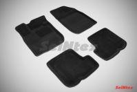Ковры салонные 3D черные для Renault Sandero 2010-, Seintex 82166