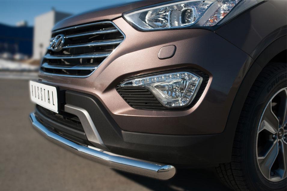 Защита переднего бампера d57 для Hyundai Santa Fe Grand 2013, Slitkoff HSFZ-002004