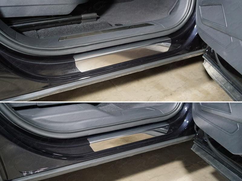 Накладки на пороги (лист зеркальный) 4шт для автомобиля Volkswagen Teramont 2018-