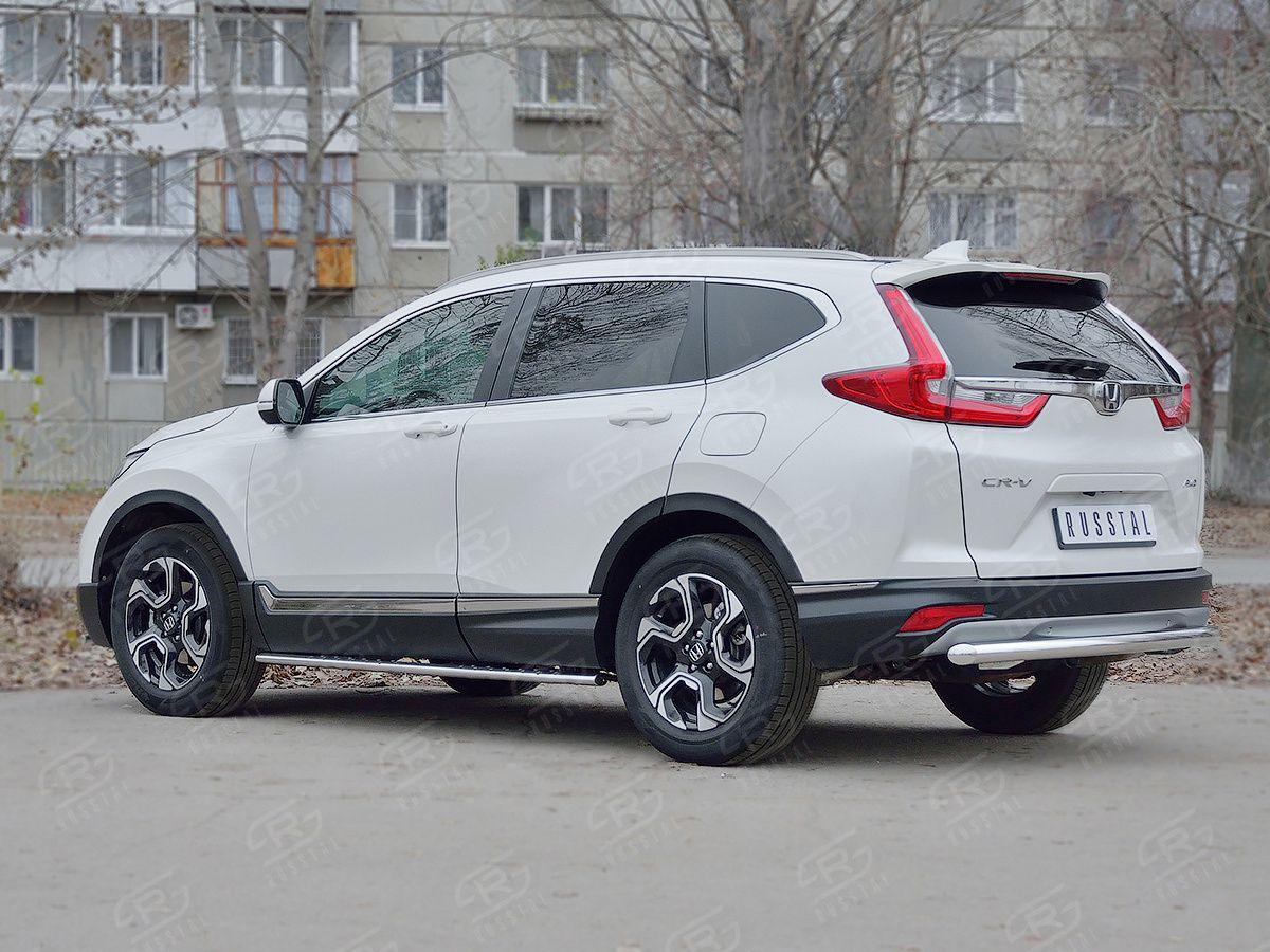Защита заднего бампера d57 на Honda CR-V 2017, Slitkoff HCRZ-002834