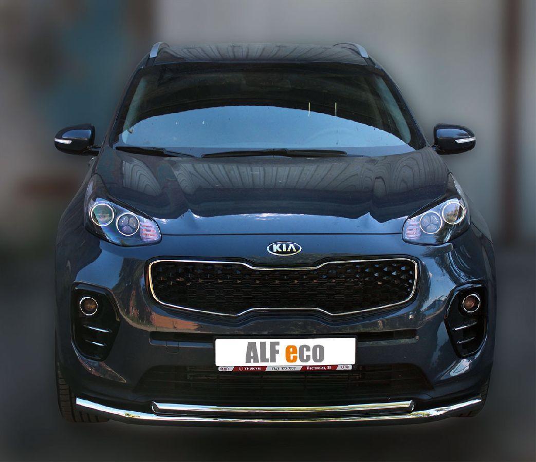 Защита передняя двойная D 60,3/42,4 для Kia Sportage(Киа Спортейдж), ALFeco арт. KIASPORT-16.03