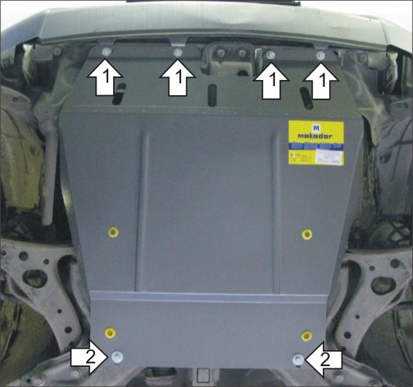 Защита стальная Мотодор (Двигатель, Коробка переключения передач), 2 мм, Сталь для Toyota RAV 4 2000-2005 арт. 02518