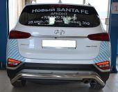 Защита заднего бампера  скоба для автомобиля HYUNDAI Santa Fe 2018, Россия HYSF.18.23