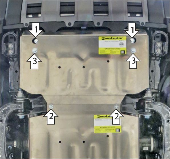 Защита алюминиевая Мотодор (Радиатор), 5 мм,  для Toyota Land Cruiser Prado 250  2023- арт. 32531