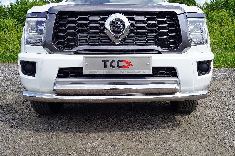 Защита передняя нижняя (двойная) 76,1/75 мм Great Wall POER KINGKONG 2023- арт. GRWALPOERKK23-41