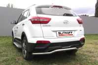 Защита заднего бампера d57 скоба Hyundai Creta 4WD (2016-2021) Black Edition, Slitkoff, арт. HCRET4WD010BE
