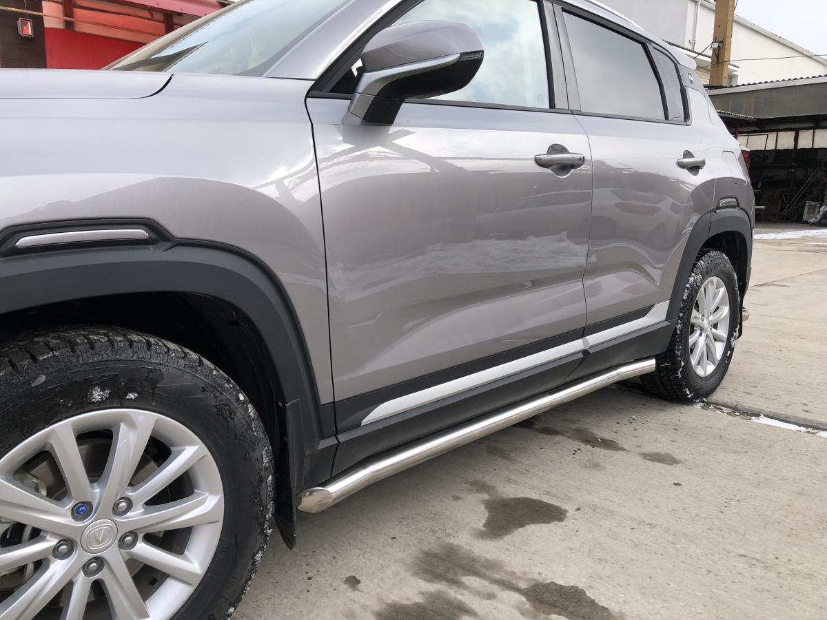 Защита штатного порога труба для автомобиля CHANGAN CS35 Plus арт. CGCS35P.21.32