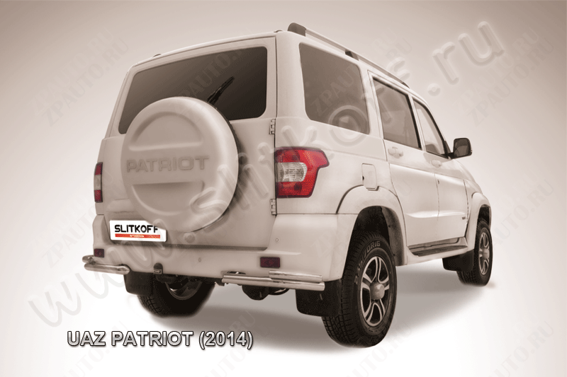 Уголки d57+d42 двойные Uaz Patriot (2014-2023) Black Edition, Slitkoff, арт. UP14-008BE