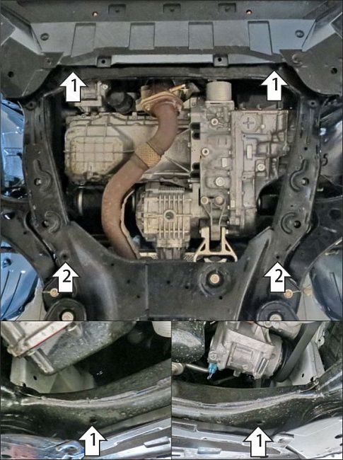 Защита стальная Мотодор (Двигатель, Коробка переключения передач), 2 мм,  для Changan Cs95  2023- арт. 77212