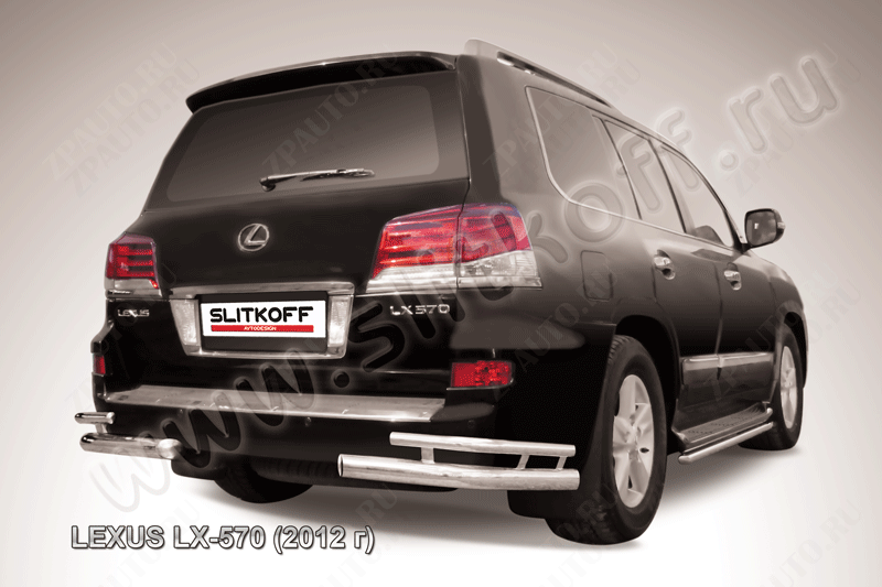 Уголки d76+d42 двойные Lexus LX-570 (2012-2015) Black Edition, Slitkoff, арт. LLX570-12-013BE