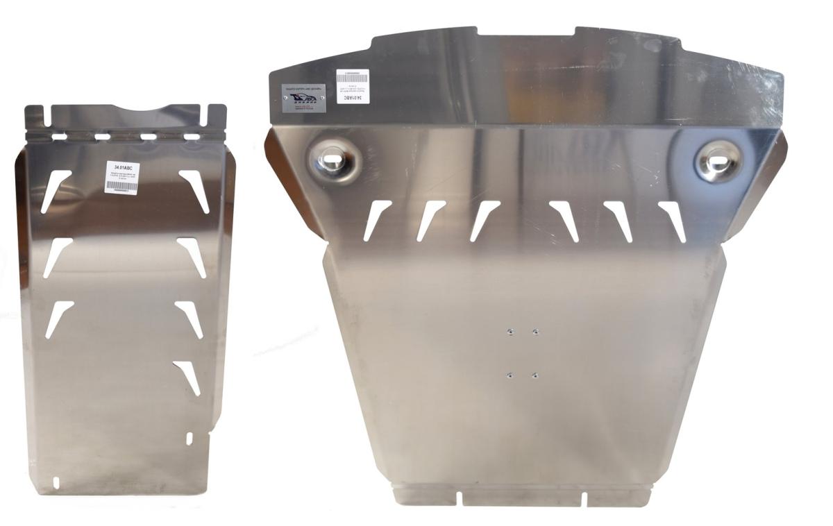 34.01ABC ЗАЩИТА КАРТЕРА ДВИГАТЕЛЯ И КПП BMW X6 V-3,0TD; 3,5 (2011-2014) ИЗ 2-Х ЧАСТЕЙ (АЛЮМИНИЙ 4 ММ)