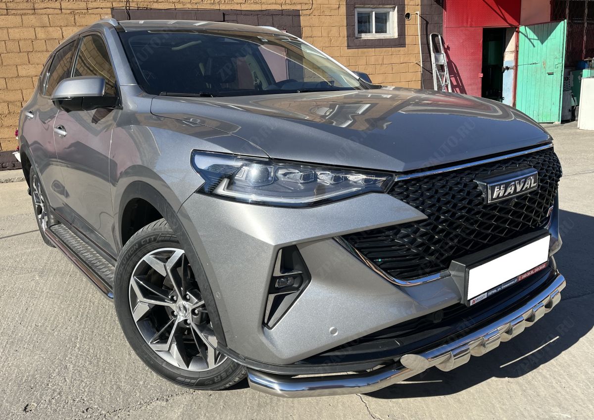 Защита переднего бампера (G) с подгибами для автомобиля HAVAL F7 2022 Рестрайлинг арт. GWF7.22.05-1