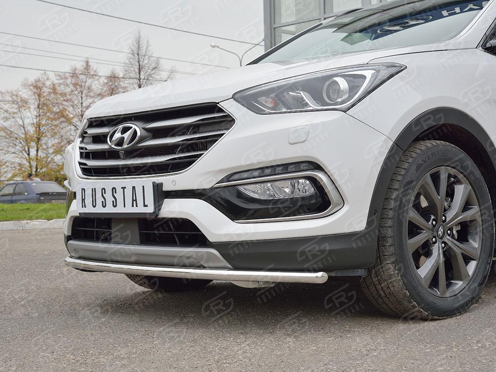 Защита переднего бампера d42 для Hyundai Santa Fe 2015, Slitkoff HSFPZ-002440
