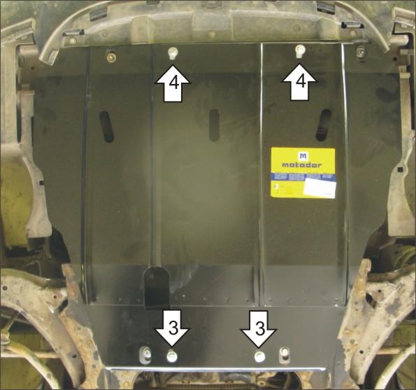 Защита стальная Мотодор (Двигатель, Коробка переключения передач), 2 мм, Сталь для Citroen Xsara Picasso 1999-2007 арт. 00406